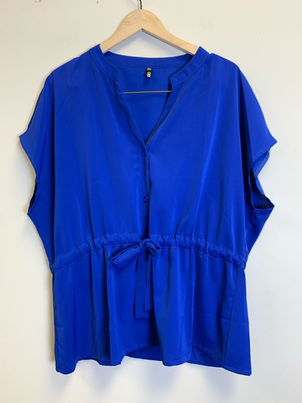 CICI BIRD Women’s Drawstring Waist Blouse in Royal Blue